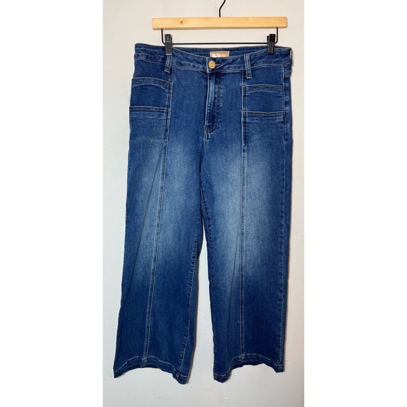 Kut From The Kloth Meg Wide Leg Jeans Women’s Size 10 Blue High Rise Crop - Picture 2 of 9